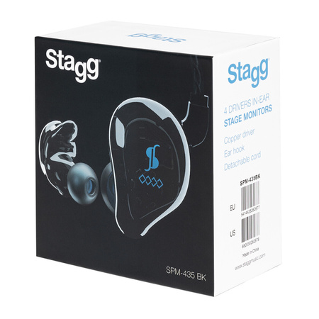Stagg SPM-435 BK - słuchawki dokanałowe z 4 przetwornikami