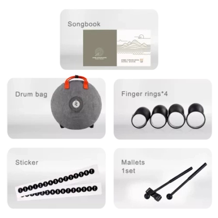 Tongue drum 11 ton 14" premium Hluru TB11-14-InkBlack