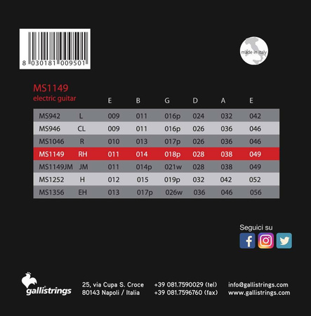 Galli MS1149 Regular Heavy - struny do gitary elektrycznej