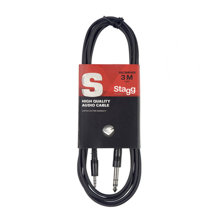 Stagg SAC3MPSBPS - kabel audio, 3 m, czarny