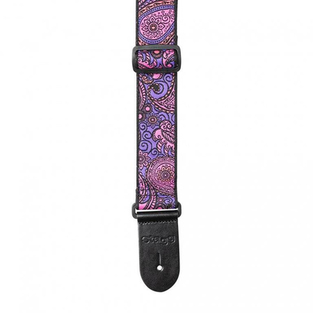Stagg SWO-PSLY 1 PNK - nylonowy pasek gitarowy paisley, różowy