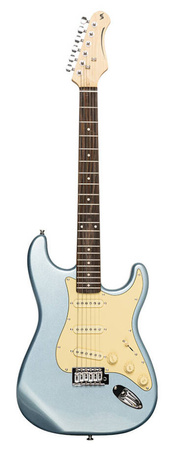 Stagg SES-30 IBM - gitara elektryczna SSS, Ice Blue Metallic, korpus z paulowni