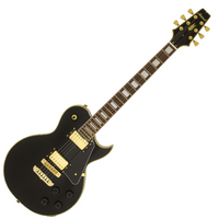 ARIA PE-350 CST (AGBK) – elektryczna gitara single-cut, czarny, złote detale