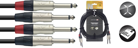 Stagg NTC6PR - podwójny kabel jack mono / jack mono REAN, 6 m