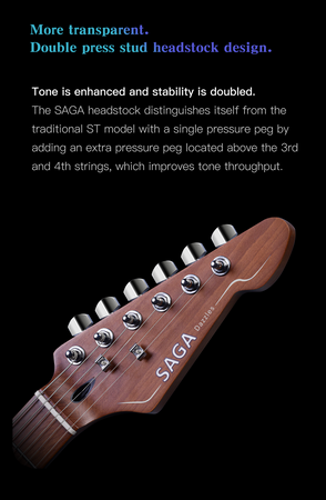 Gitara elektryczna SAGA SMF1314H BL (HSS)