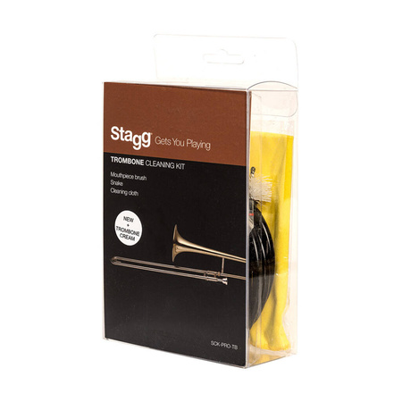 Stagg SCK-PRO-TB - zestaw do czyszczenia puzonu, krem, szczotki i ściereczka