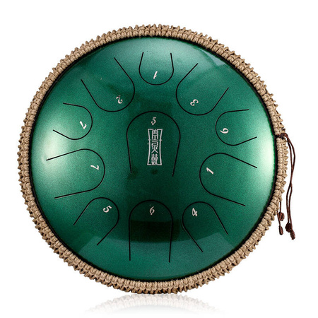 Tongue drum 11 ton 14" premium Hluru TBP11-14-JewelGreen