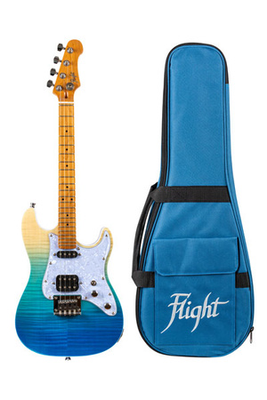 Flight Pathfinder Tenor TBL – Elektryczne Ukulele Tenor Gradient Ocean Blue