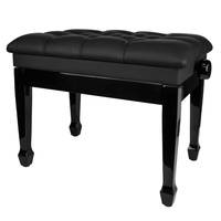 Ława pianinowa Be Joe PB20 Black Gloss - regulowana, czarny winyl