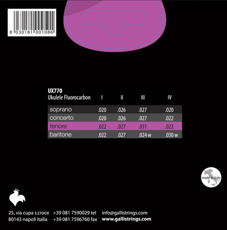 Galli UX770 - struny do ukulele tenorowego