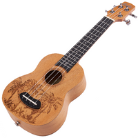 LAILA UFG-2111-C PALMS Ukulele sopranowe — lekka konstrukcja, palma wzór, wygodny gryf