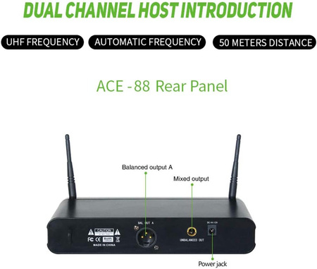 Bezprzewodowy system mikrofonowy Acemic ACE-88