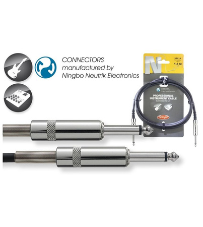 Stagg NGC1,5R - kabel instrumentalny, jack 6,35 mm TS - jack 6,35 mm TS, 1,5 m