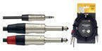 Stagg NYC3/MPS2PR - przewód Y stereo mini jack na 2 jack mono, 3 m