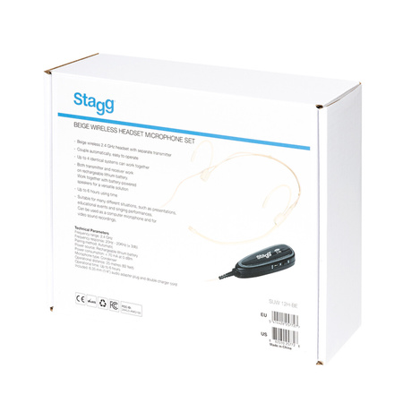 Stagg SUW 12H-BE - nagłowny system mikrofonowy 2,4 GHz, beżowy