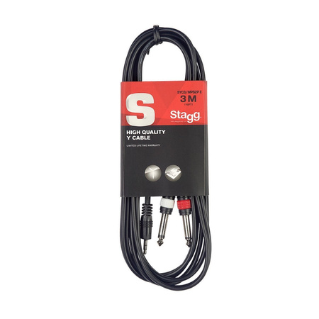 Stagg SYC3/MPSB2P E - kabel audio, 3 m, czarny