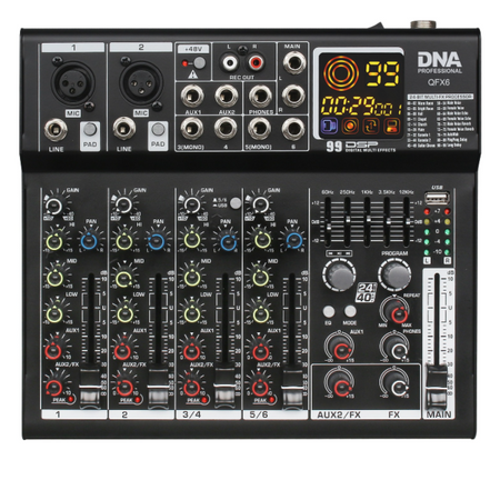 DNA QFX6 analogowy mikser dźwięku 6 kanałów Blueto