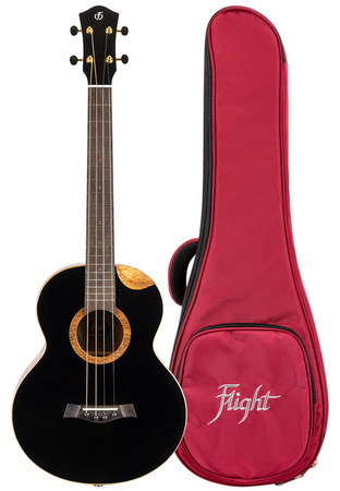 Flight Nora Baritone EQ-A – barytonowe ukulele elektroakustyczne, futerał, czarne