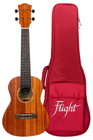 Ukulele koncertowe Flight Antonia CE – mahoniowe, pokrowiec czerwony