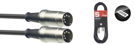 Stagg SMD2 - kabel MIDI DIN 5-pin, dwa wtyki męskie, 2 m