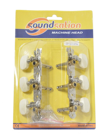Soundsation SMH-SS-C-3R3L - chromowane klucze do gitary klasycznej z metalowymi wałkami