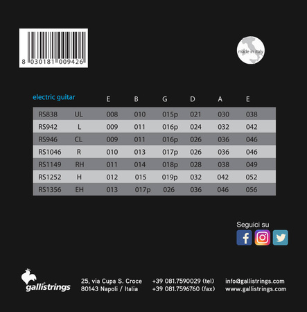 Galli RS954 7-strings Light - struny do gitary elektrycznej