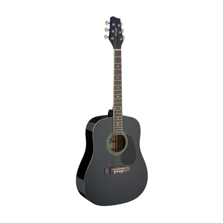 Stagg SA20D BLK - czarna gitara akustyczna dreadnought, korpus z lipy