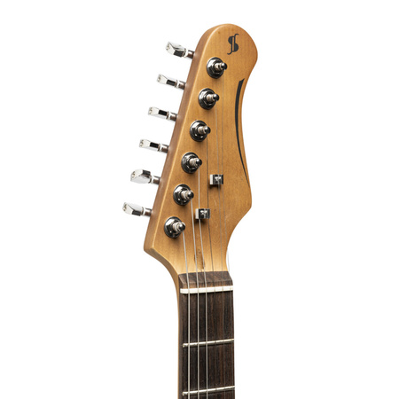 Stagg SET-STD BLK - czarna gitara elektryczna serii T, Alnico i push/pull