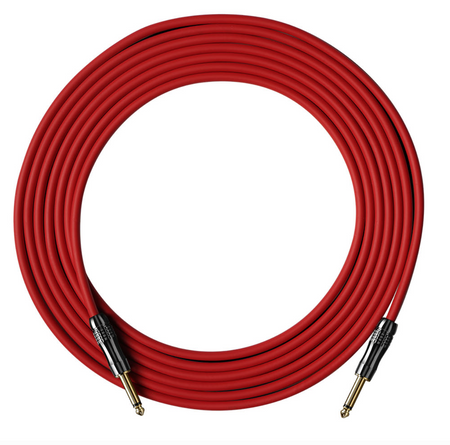 Valeton VGC-5R - kabel instrumentalny 5 m, czerwony, proste wtyki
