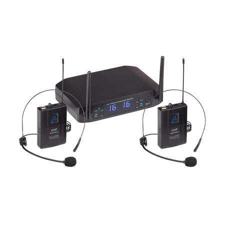 Soundsation WF-U216PP-A1 - podwójny system bezprzewodowy UHF 520-550 MHz, 2 mikrofony nagłowne