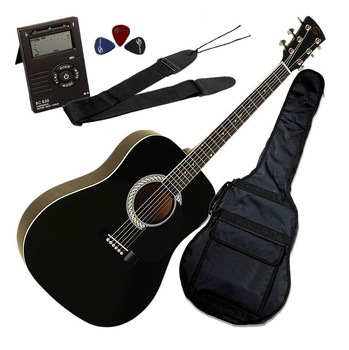 Soundsation AGPKG100BK Pack - gitara akustyczna plus zestaw akcesoriów