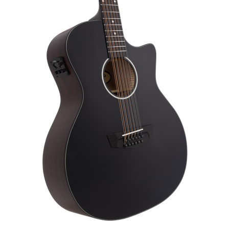 D'angelico Premier Fulton 12 LS Matte Black - gitara elektroakustyczna 12-strunowa