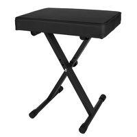 Stołek do keyboardu Be Joe KB-201 — regulowany, składany, czarny (komfortowy siedzisko)