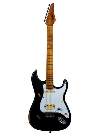 GITARA ELEKTRYCZNA JET JS-800 BK HH RELIC – Stratocaster HH, jesionowy gryf