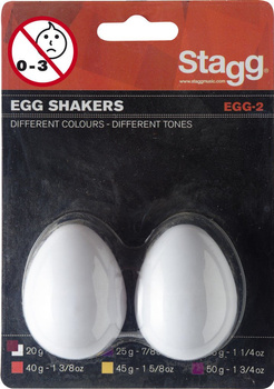 Stagg EGG 2 WH - shakery plastikowe - 45g