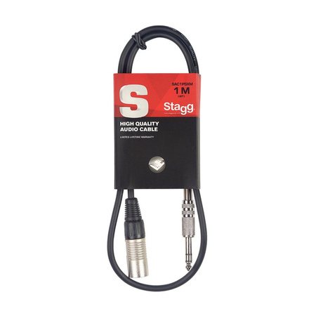 Stagg SAC1PSXM DL - kabel audio, 1 m, czarny