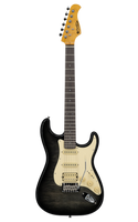 Prodipe ST93 Alder Trans Black - gitara elektryczna HSS Alnico V, olcha i klon płomienisty