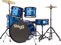 Stagg TIM122B BL - zestaw perkusyjny 22 cali, 5 bębnów, osprzęt i talerze