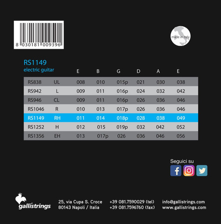 Galli RS 1149 - struny do gitary elektrycznej