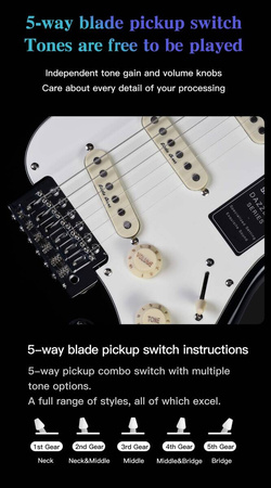 Gitara elektryczna SAGA SMF1314 SB (SSS)