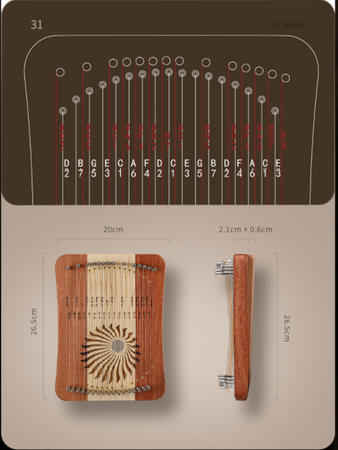 Kalyra 31 strun Hluru KL31-Maple & ZambianPad