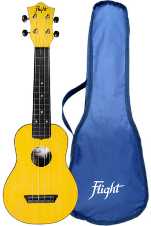 Flight TUS35 YW - sopranowe ukulele 21" żółte z pokrowcem