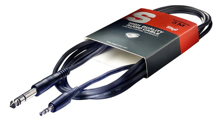 Stagg SAC3MPSBPS - kabel audio, 3 m, czarny