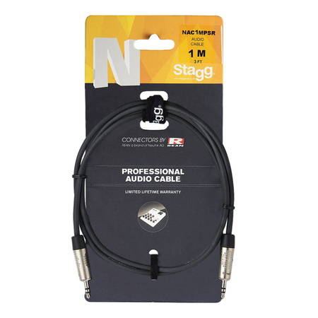 Stagg NAC1MPSR - przewód audio mini jack / mini jack, 1 m
