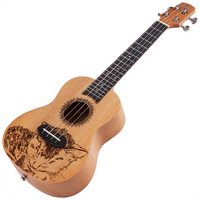 LAILA UFG-2311-C CAT Ukulele sopranowe – naturalny top z grawerem kota