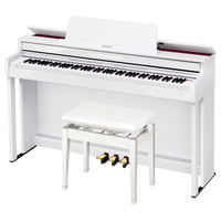 Pianino cyfrowe Casio AP-550 WE — eleganckie pianino domowe 88 klawiszy, klawiatura młoteczkowa