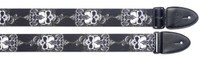 Stagg STE BLACK SKULL - pasek gitarowy z motywem Black Skull